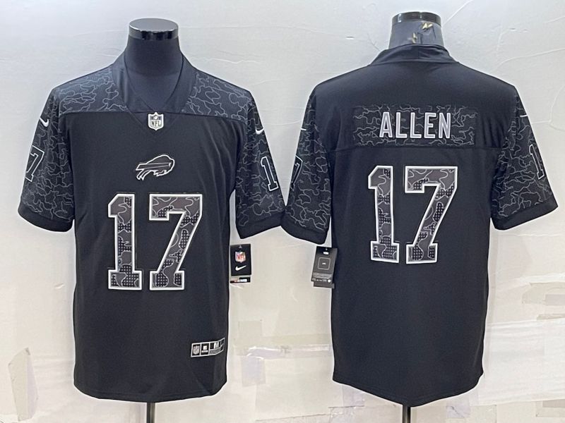 Men Buffalo Bills #17 Allen Black Reflector 2022 Nike Limited NFL Jersey